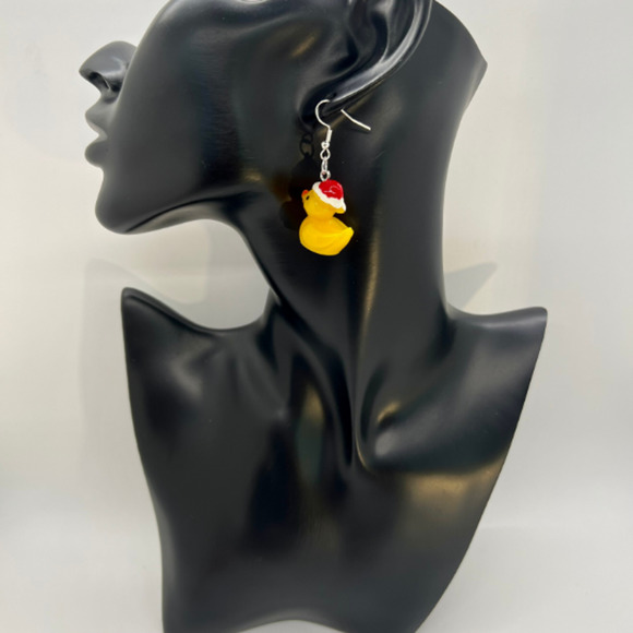 Rubber Duck Earrings - Duck Duck Jeep - Animal Earrings - Picture 4 of 5